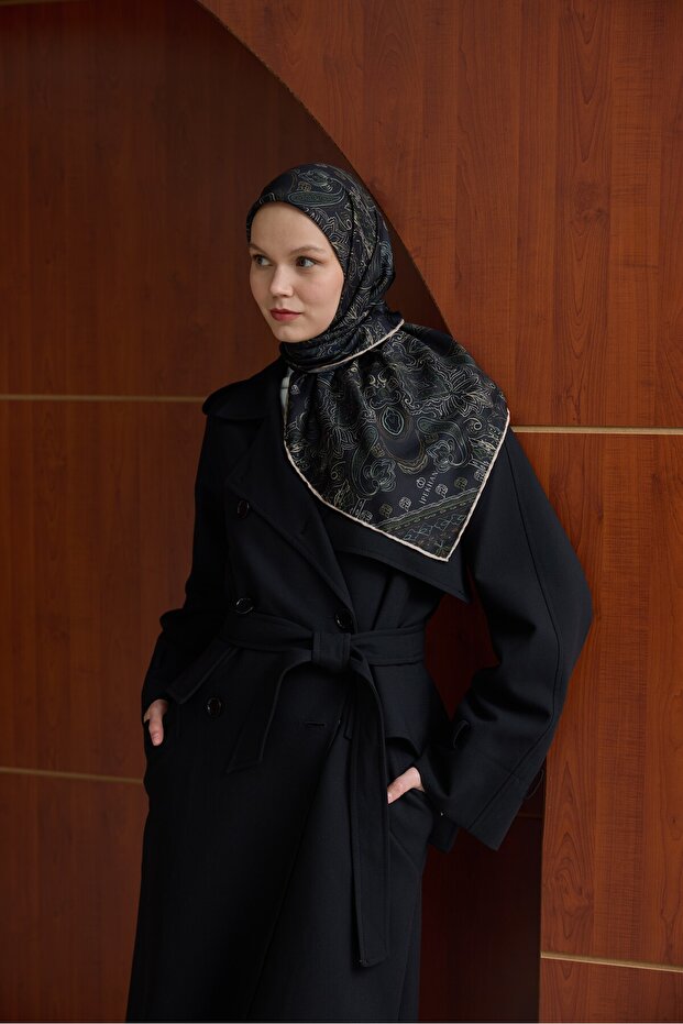 Winter Bloom Soft Eşarp 1243 Siyah - 3