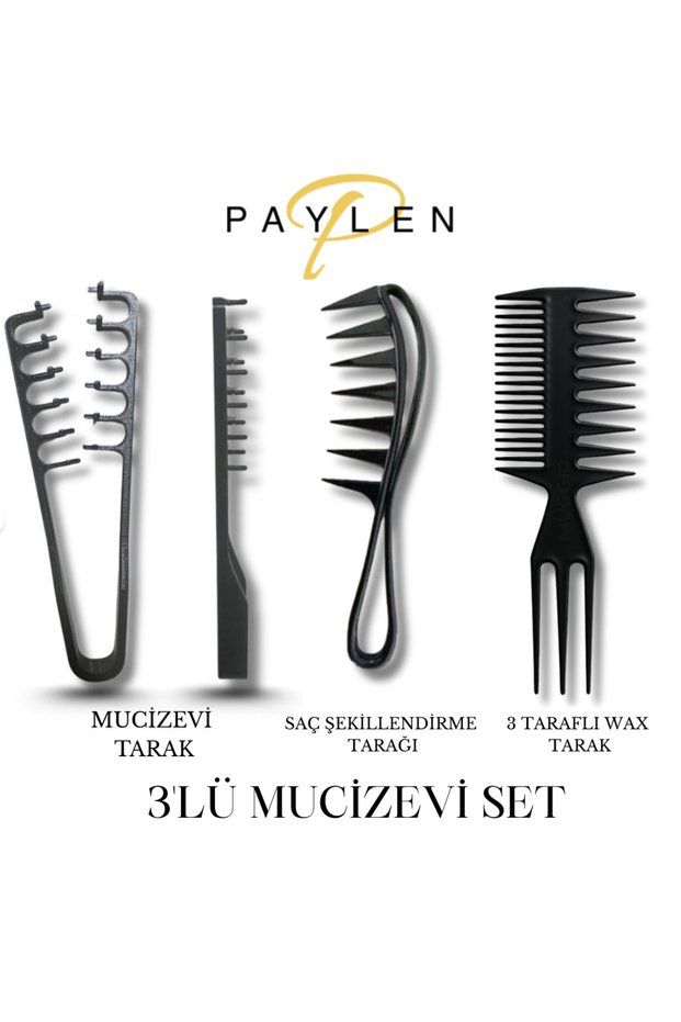 Miraculous 3-Piece Comb Set Hair Styling for All Hair Types