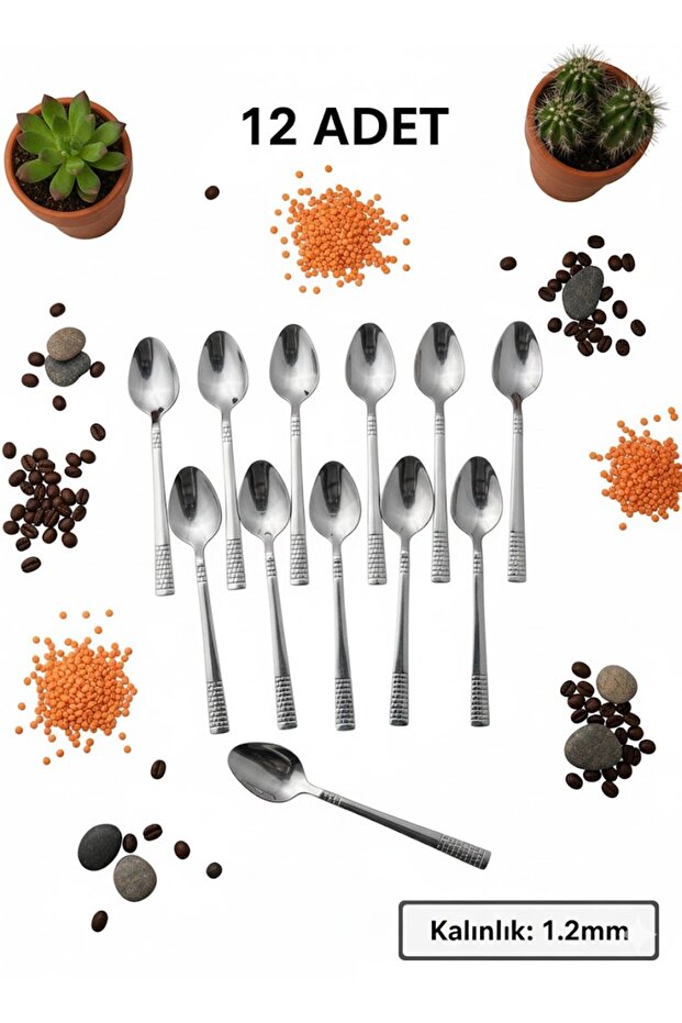 HASIR MODEL ÇAY KAŞIĞI 12 ADET - 2