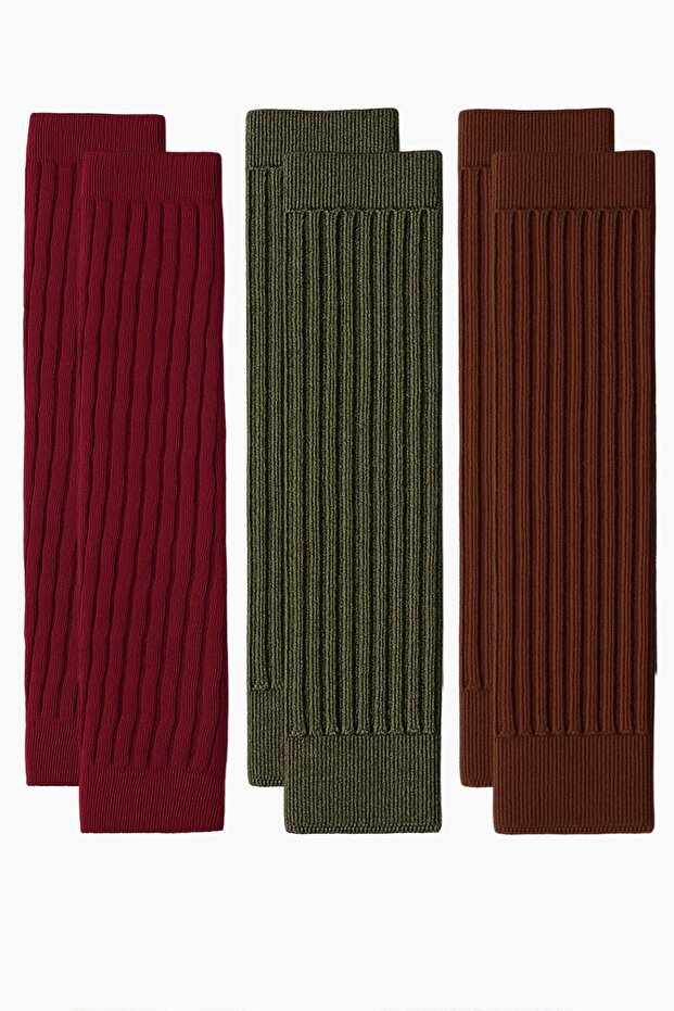 3 Çift Basic Kalın Pamuk Karışımlı Tozluk - 1