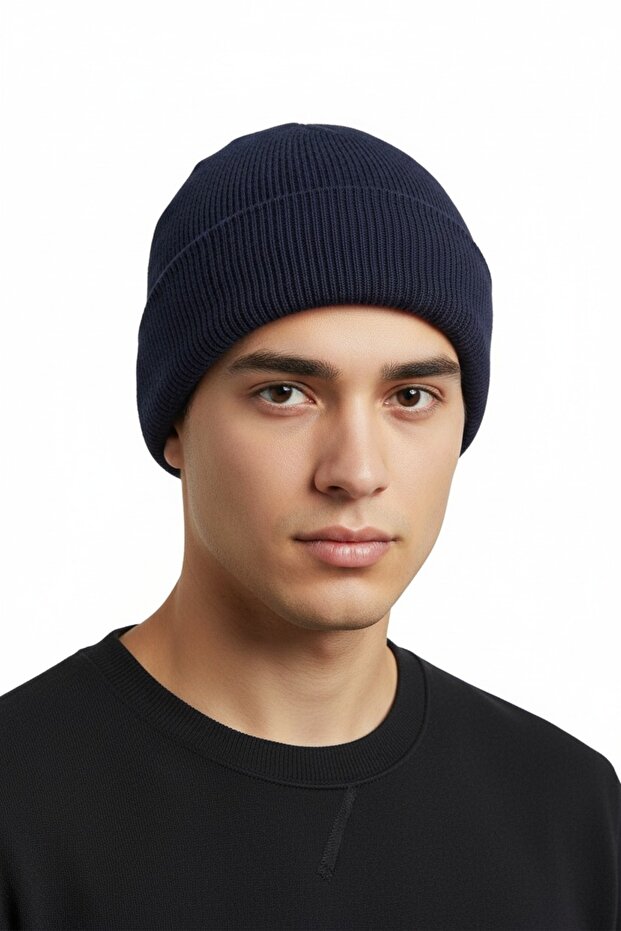 قبعة مطوية للجنسين ذات ملمس ناعم من Düz Basic - 2