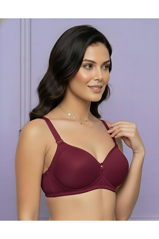 Covered Underwireless Push up Bra - 2