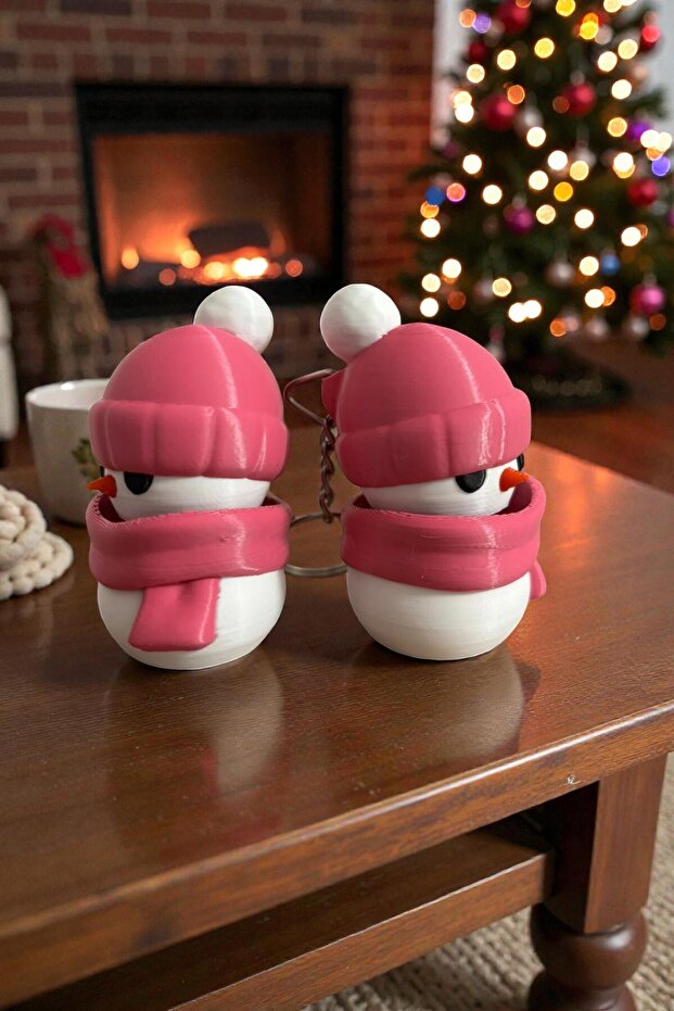 Clicker Snowman Keychain 2Pcs -Blue Switch Keychain - Stress Reliever Bag Charm