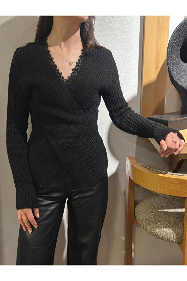 siyah v yaka triko - 3