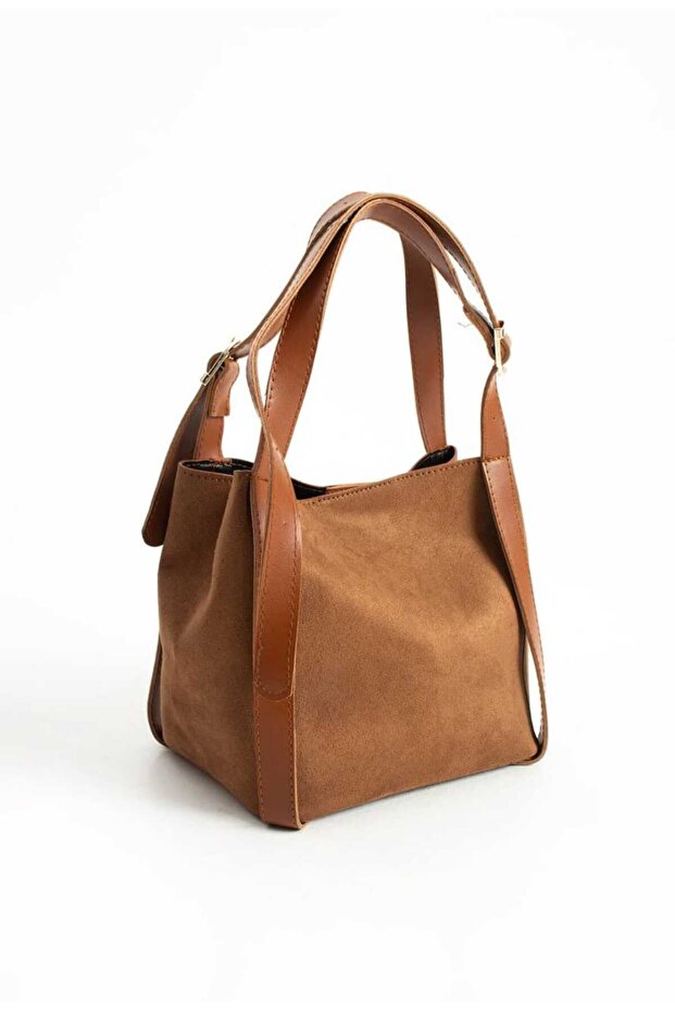 Women's Large Size Suede Shoulder Bag Brown
