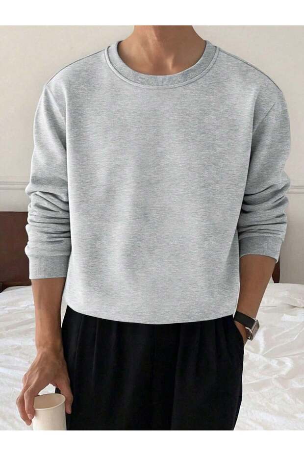 Erkek Bisiklet Yaka Sweatshirt - 4