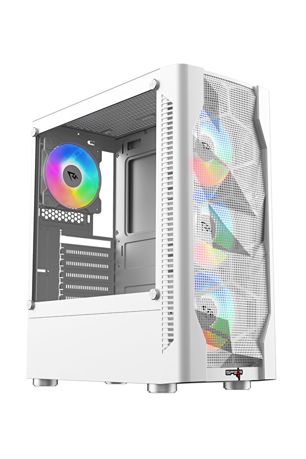 علبة ألعاب كمبيوتر Perseus White - ATX/M-ATX/ITX، وحدة معالجة رسومية 305 مم، مبرد 165 مم، 7 فتحات PCI - 3