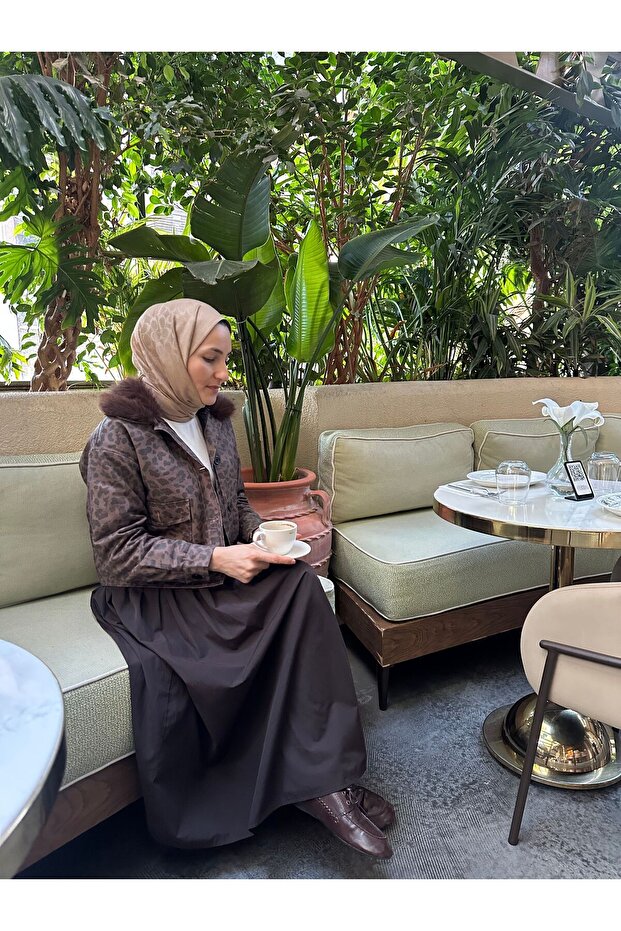 LEOPAR YAKALI KÜRK CEKET - 3