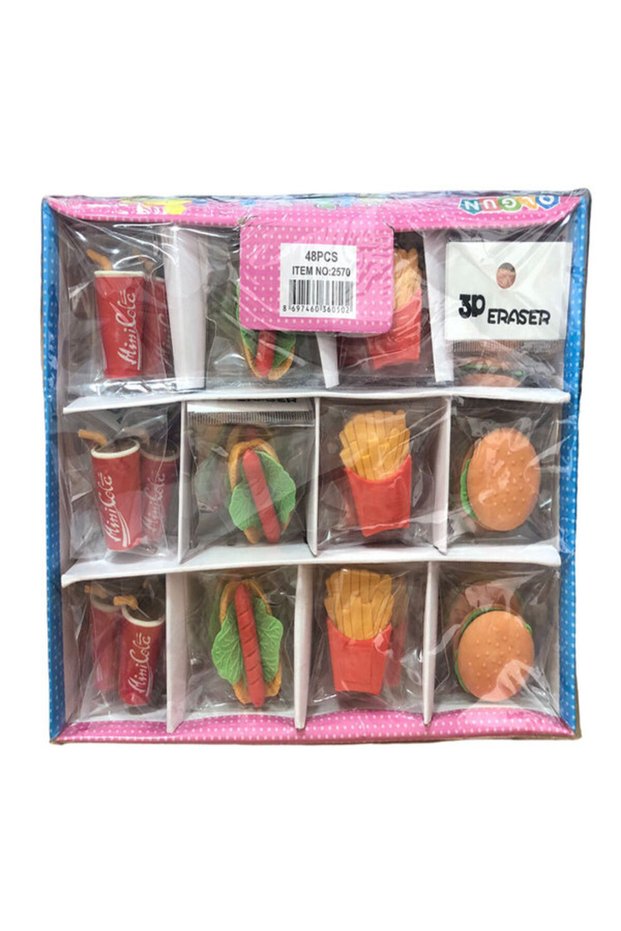 Fast food eraser 48 pieces