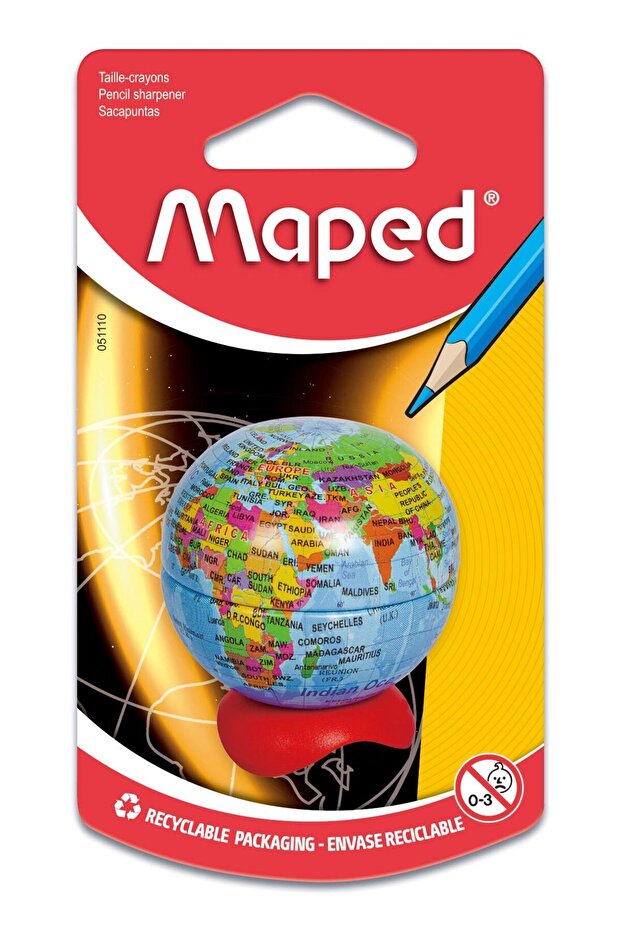 Globe 1-Hole Pencil Sharpener with Canister - 1