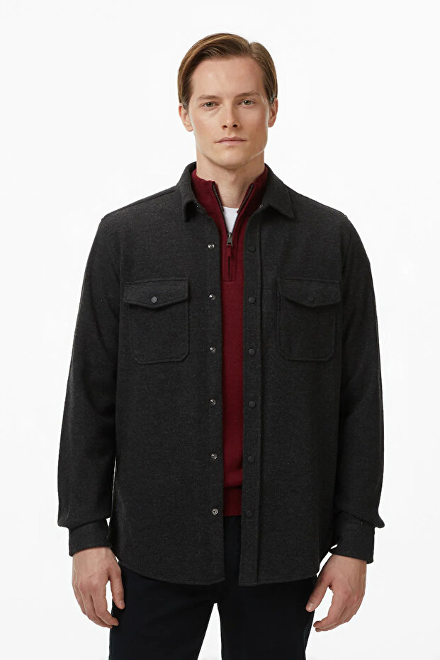 Men's Gray Classic Fit Shirt