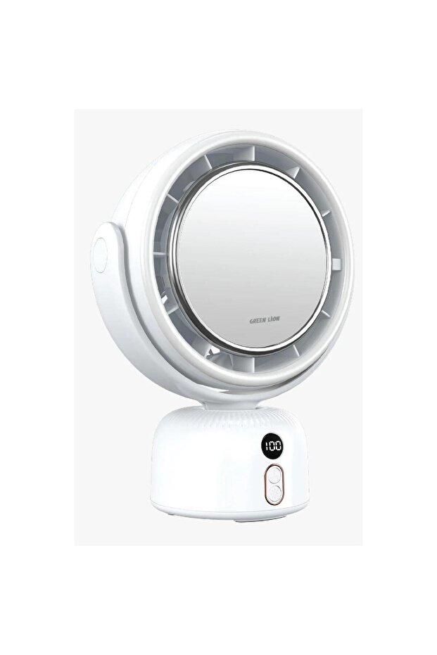 Makeup Mirror Fan with LED Light & 5-Level Speed Control