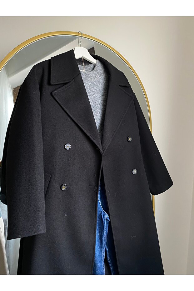 SİYAH OVERSIZE KABAN - 2