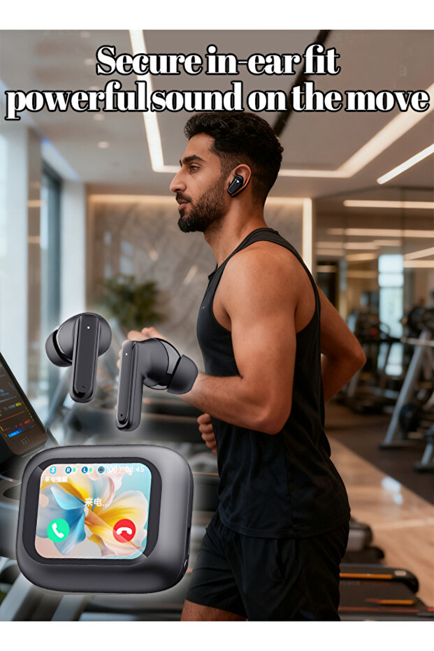 Wireless Earbuds with Touch Display – Active Noise Cancellation + Instant Translation