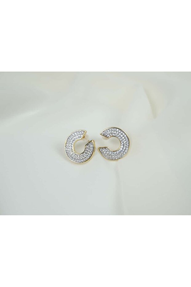 Kp066 Shiny C Shape Earrings