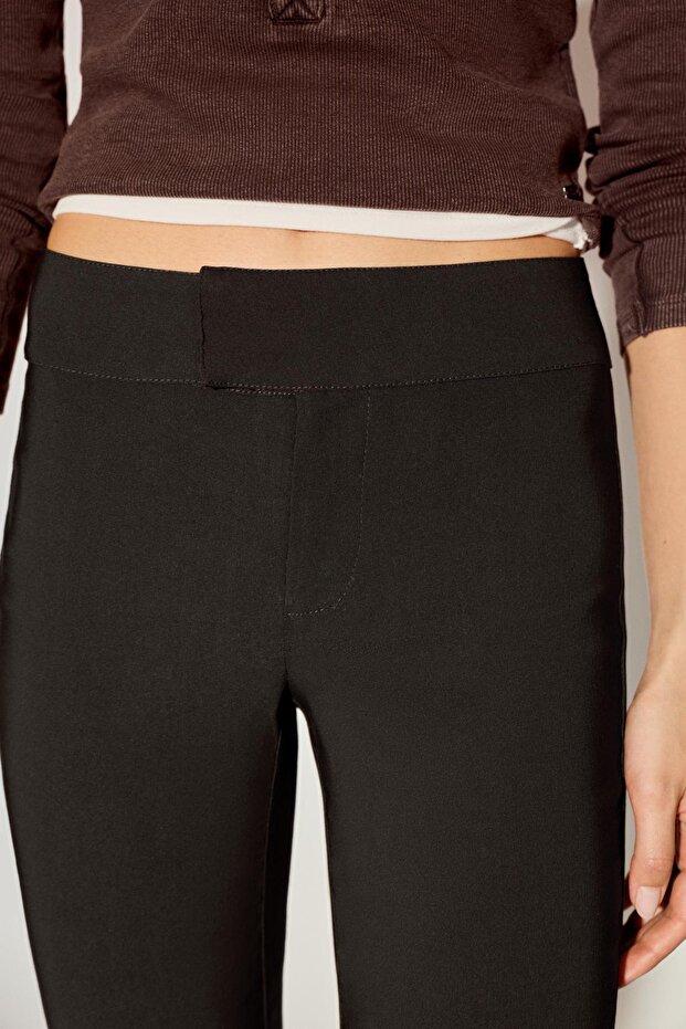 Orta bel çan paça pantolon - 5