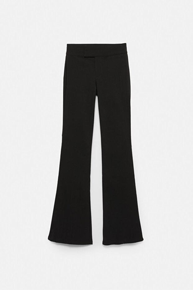 Orta bel çan paça pantolon - 7