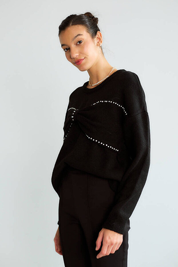 Fiyonk Taş Detaylı Triko - 1