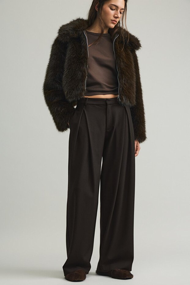 Kumaş pensli pantolon - 4