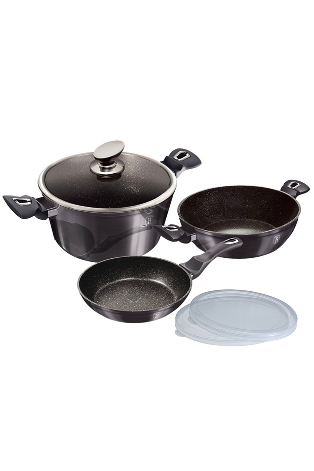 BH-6905 Carbon 6 Parça Granit Cookware Set - 3