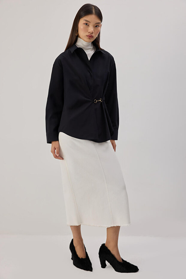 Poplin Shirt with Metal Accessories