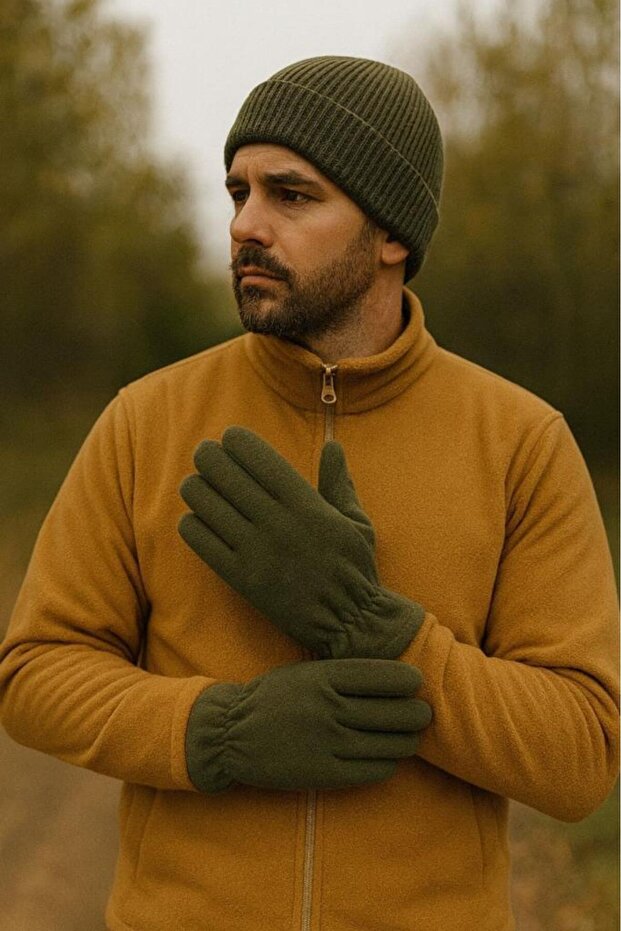 HAKİ Termal Kışlık Polar Eldiven - 2