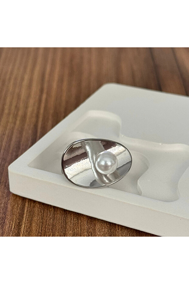 خاتم لؤلؤ مسطح - قابل للتعديل - 1