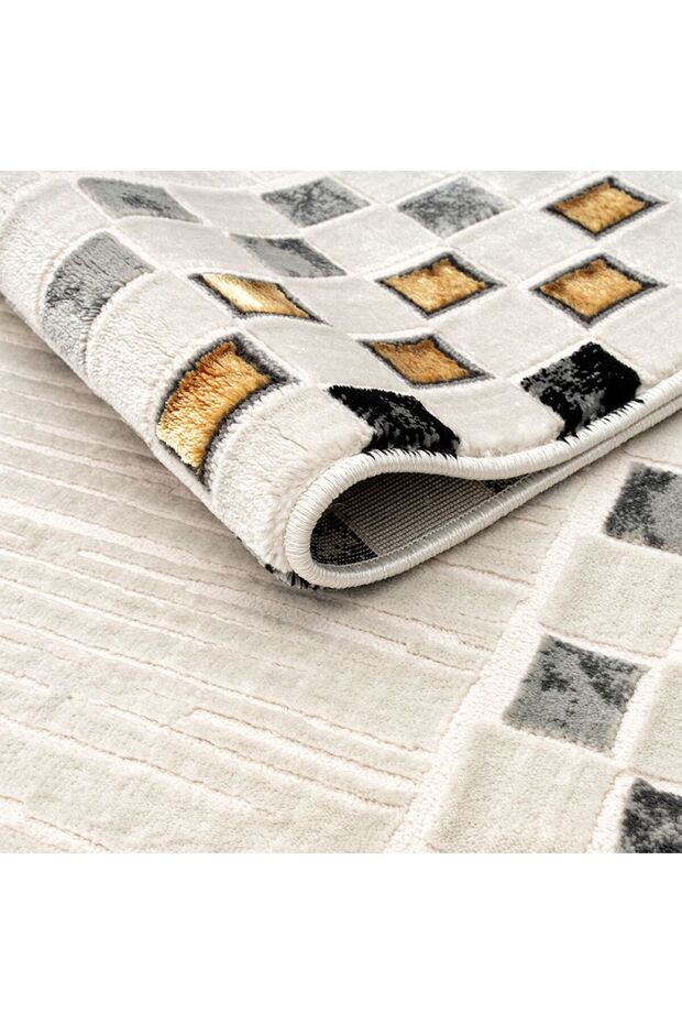Galeria Lux Contemporary Rug Area Rug Floor Covering 200x300cm-White Black Gold 231200400462 - 3