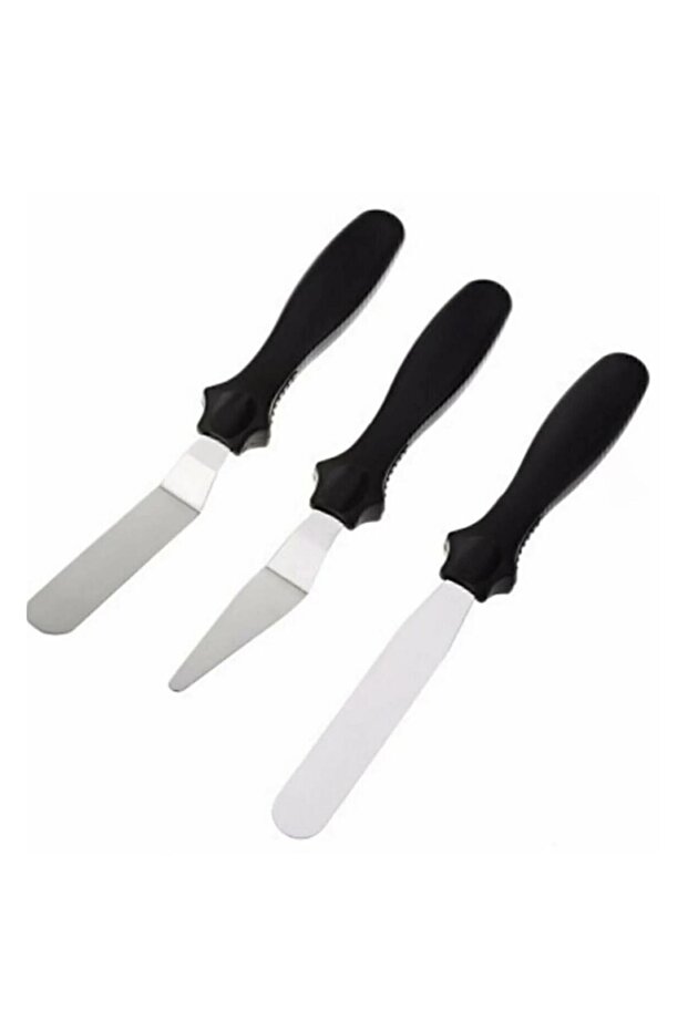 Pasta Palette Knife Set of 3 – Spatula Set for Smoothing, Leveling and Spreading Cream