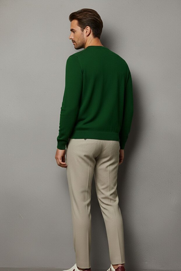 Erkek Bisiklet Yaka Basic 3 Lü Triko Kazak - 8