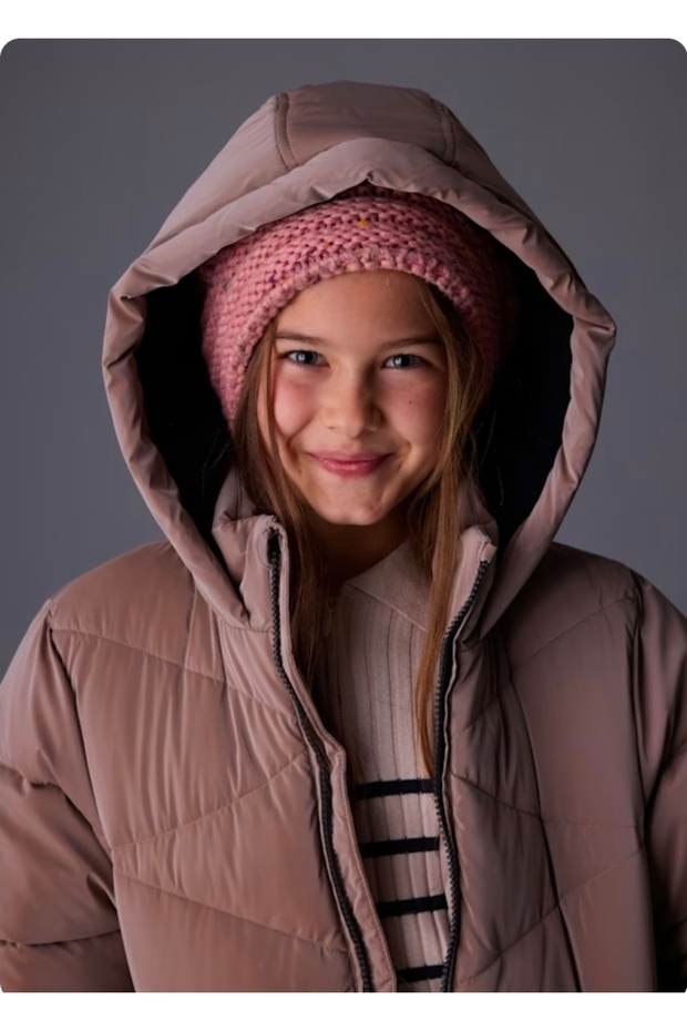 Girl's Long Coat Brown