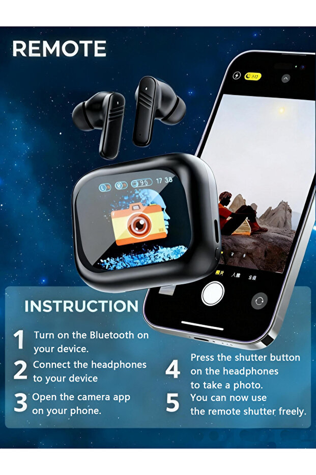 Multifunctional Bluetooth Earbuds: Touch Display, ANC & Instant Cross-Language Translation - 6