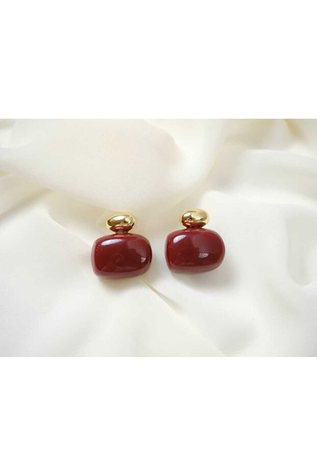 Bkp042 Brown Bead Form Earrings