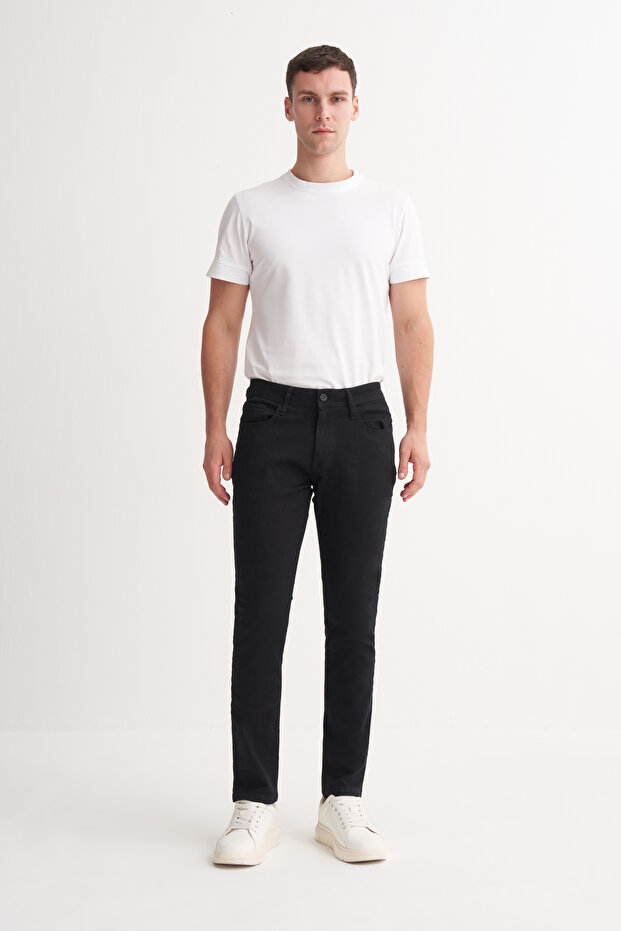 Terry Normal Waist Slim Fit Non Denim Pants