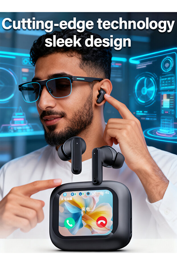 Multifunctional Bluetooth Earbuds: Touch Display, ANC & Instant Cross-Language Translation - 1