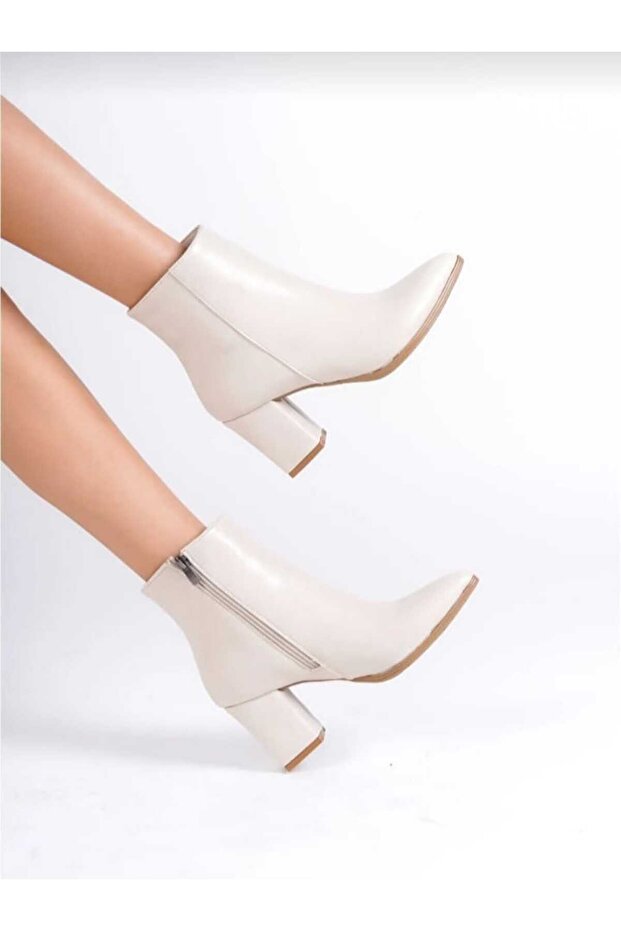 topuklu deri bot - 2