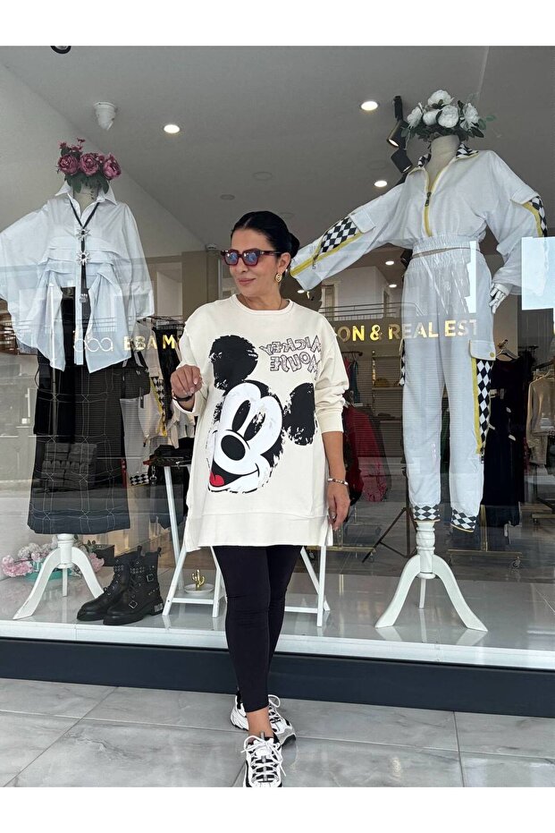 KREM MİCKEY MOUSE SWEATSHİRT - 2