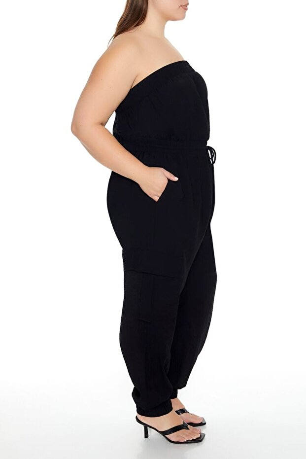 Plus Size Straplez Yaka Tulum - 4