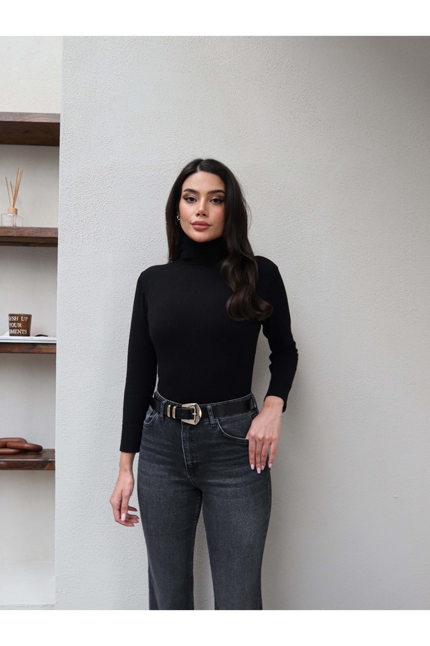 Antrasit İspanyol Paça Jean - 5