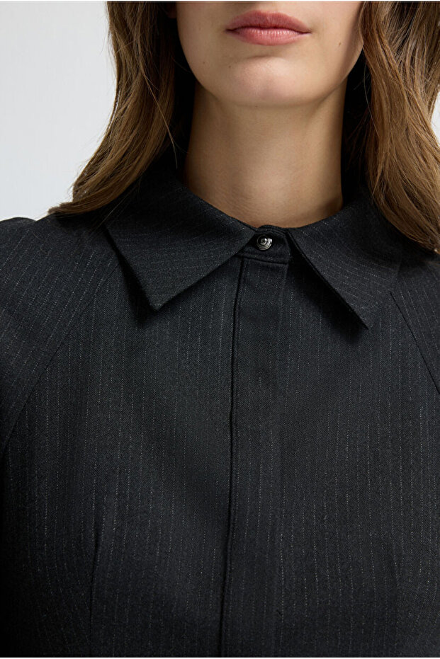 Çizgili Mini Elbise - 3