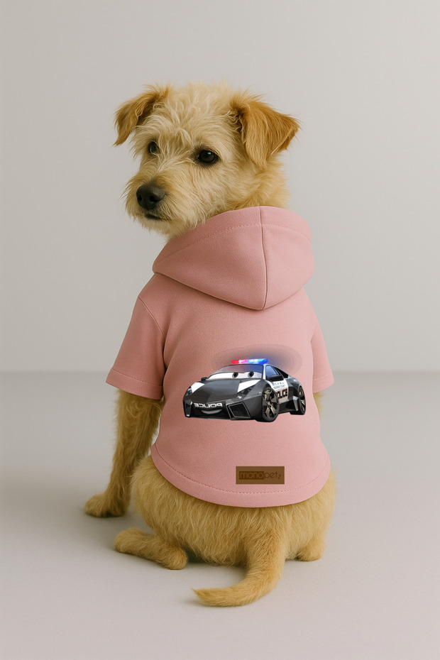 Printed Dog and Cat Clothing & Dress with Fleece Inside - Pink Color K Hooded Hoodie B8C99
