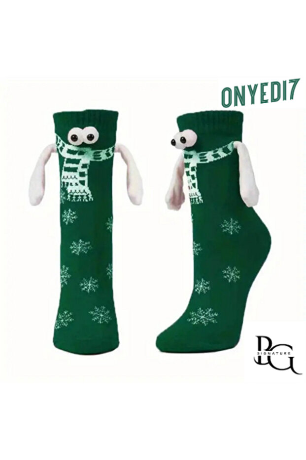 Magnetic Holding Hands Christmas Stocking – Green