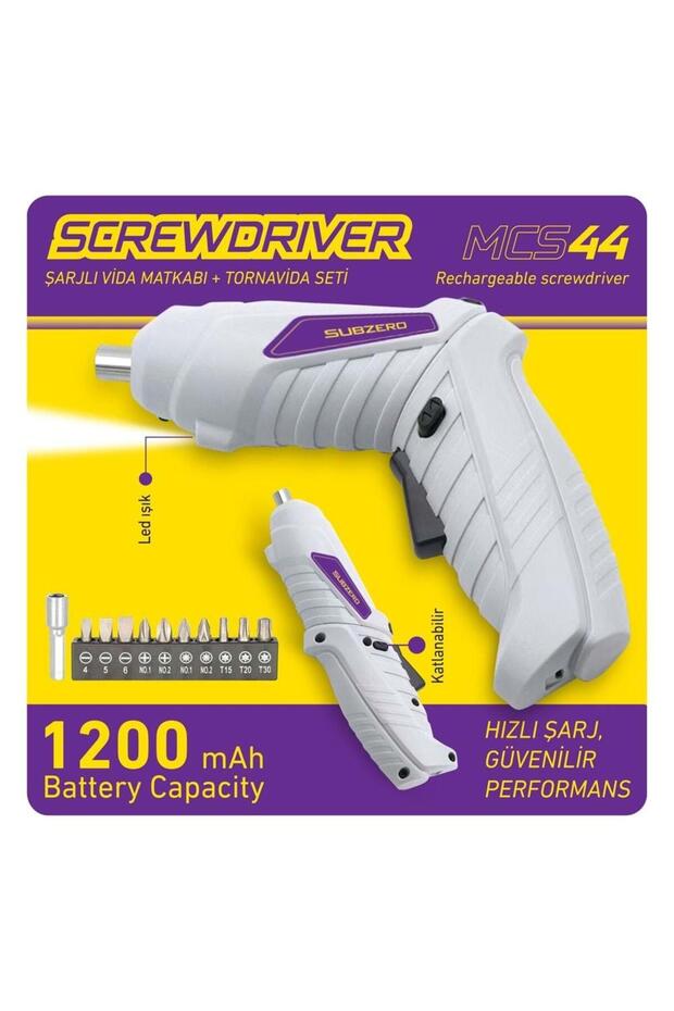 SUBZERO MCS44 TORNAVİDA SETİ SARJLI VİDA MATKABI - 1