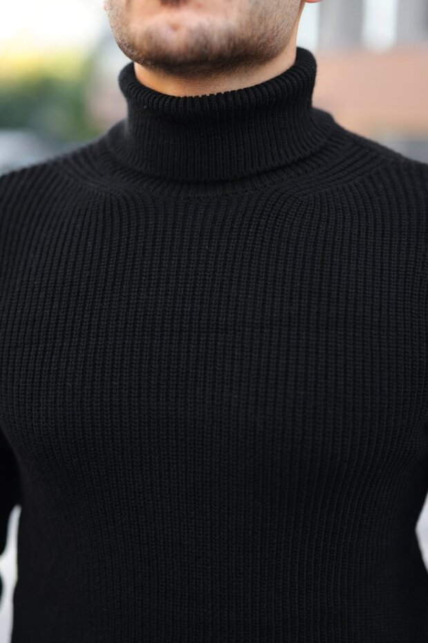 Erkek Boğazlı Örme Kazak - 3