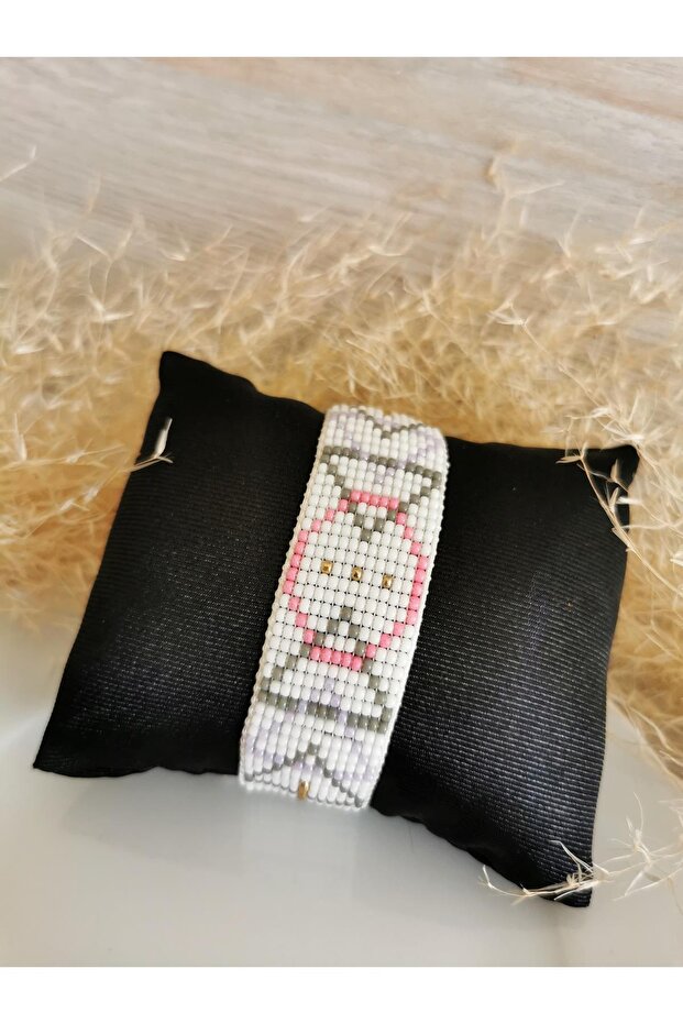 سوار ميوكي بتصميم هندسي أبيض - 1