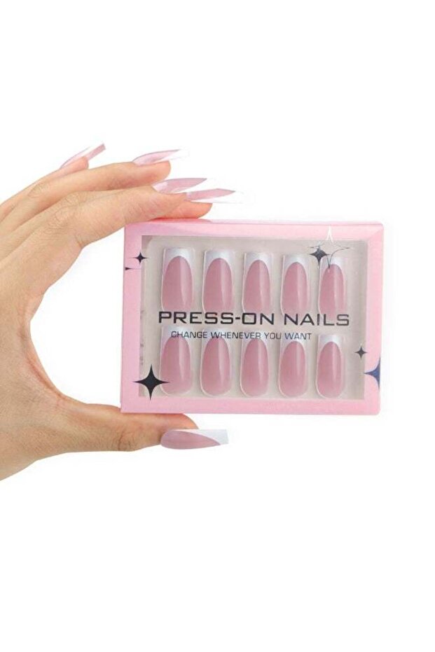 30 Pcs Press on Nails includes Glue, Nail File, Cuticle Pusher