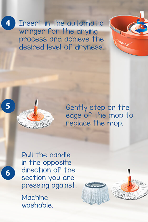 Faster Spin Mop Set 360° Easy Wring Microfiber Mop - 5