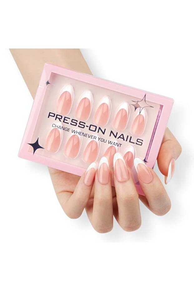 30 Pcs Press on Nails includes Glue, Nail File, Cuticle Pusher
