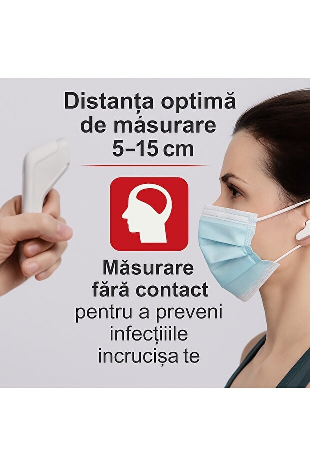 Digital Infrared Thermometer, Non-Contact, LCD, Forehead/Object/Liquid, 32‑reading Memory - 2