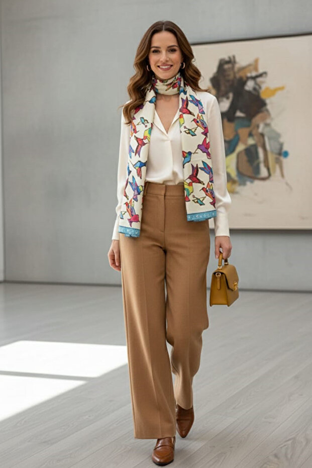 % 100 Ham İpek Fular - 2